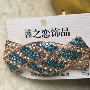 New Metal Hair Clip/Barrette With Rhinstones/Gems